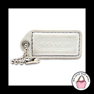 2" Y2K VINTAGE COACH White & Lilac Purple Leather Fob Bag Charm Keychain HangTag